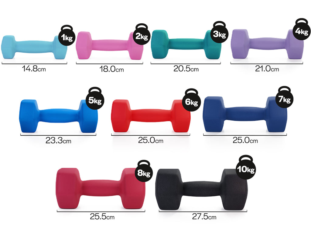 Hex Dumbbells Pair (1kg to 10kg) dimension image